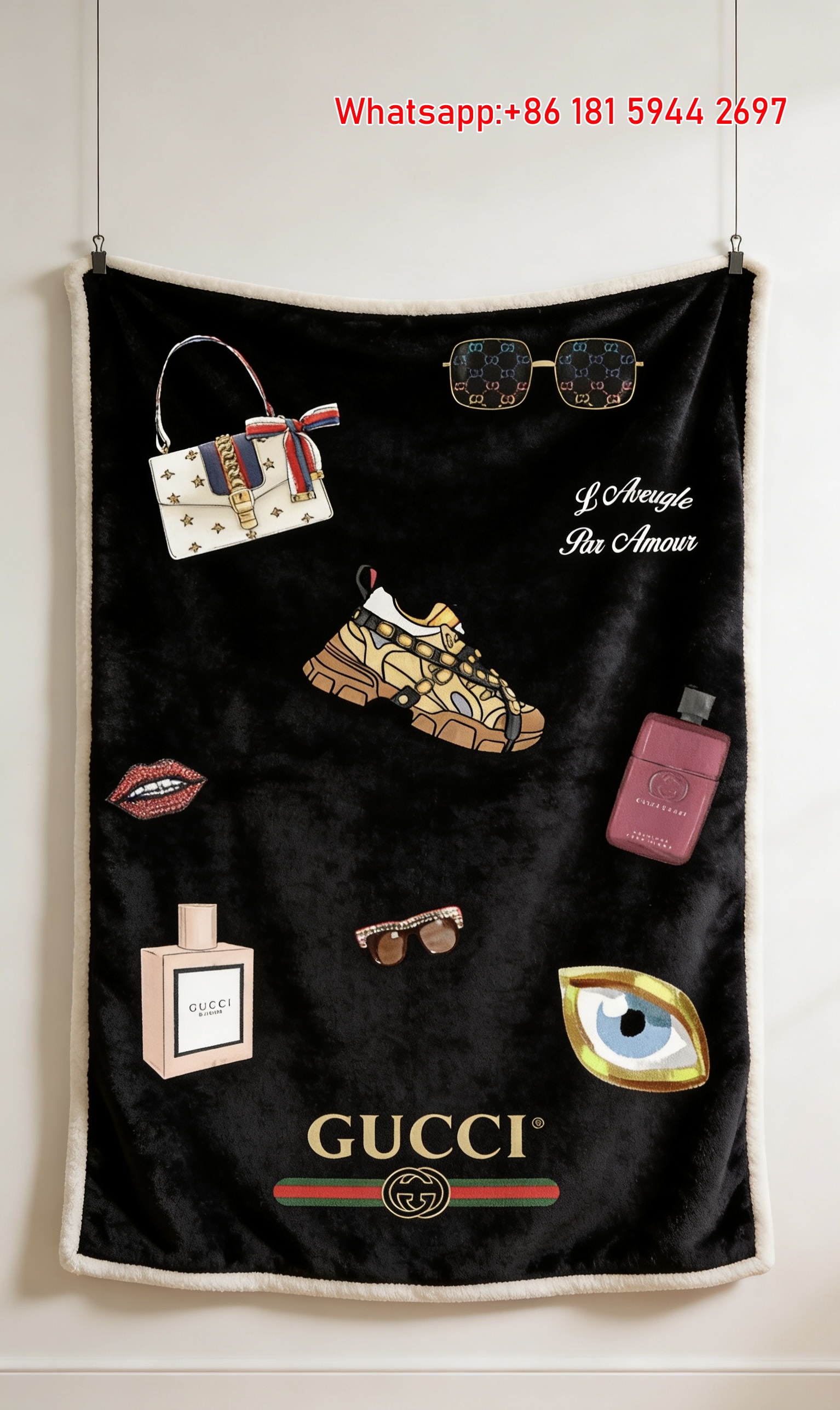 Gucci Luxury Icon Flannel Blanket Wall Hanging throw blanket IMG_2427